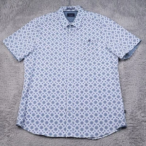 7 Diamanten Hemd Herren Large Blau Geometrisch Rivers of Babylon 4 Wege Stretch Gewebt - Bild 1 von 14