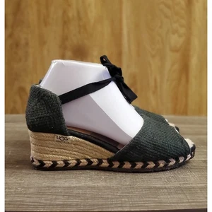 UGG Australia Jute Espadrille Wedge Sandals Women's Size 7 Black - Picture 1 of 10