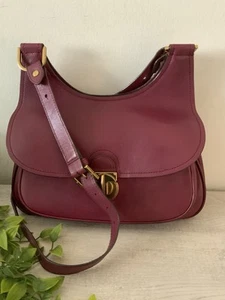 TORY BURCH JAMES SADDALRINA LARGE SADDLEBAG DEEP CHERRY EXC. CONDITION - Picture 1 of 13
