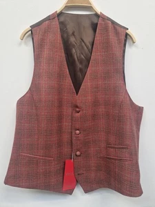 Anzugweste Digel LAURENT Vintage Rot kariert Gr.54 - Bild 1 von 3