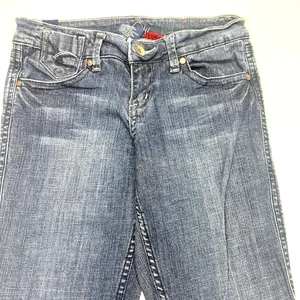 Pantalones Vanity Mujer 27/31 Azul Denim Jean Acampanado Bordado Lavado Medio Tiro Bajo - Imagen 1 de 18