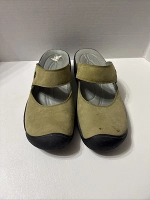 Zapatos Keen Mujer US 9 Saratoga Mary Jane Zuecos Cuero Verde Salvia Sin Cordones Mula Foto 1 de 4