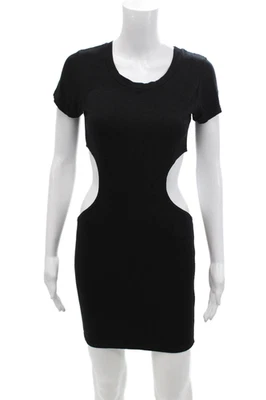 Mini Vestido Indah Para Mujer Cuello Redondo Corte Cintura Manga Corta Negro Talla XS Foto 1 de 4