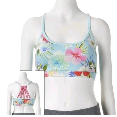 ¡NUEVO! So Brand Bralette Tropical Azul Rosa Morado Tirantes Espalda XL $20 Foto 1 de 4