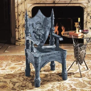 Design Toscano The Dragon of Upminster Castle Throne Chair - Picture 1 of 4