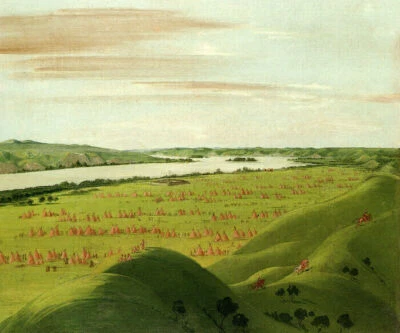 FORT PIERRE BOCA DEL RÍO TETON 1832 INDIO AMERICANO POR GEORGE CATLIN REPRO Foto 1 de 3