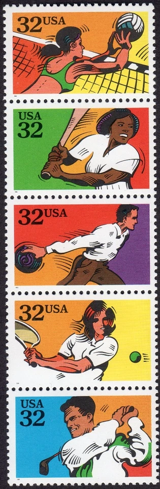 Scott #2965a (2961-65) Recreational Sports Strip of 5 Stamps - MNH - Image 1 of 1