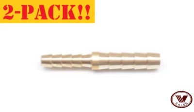 ¡PACK DE 2! Empalmadora de manguera de barra de latón de 1/2"X3/8" montaje recto 129-8-6 ¡NUEVA! Foto 1 de 4