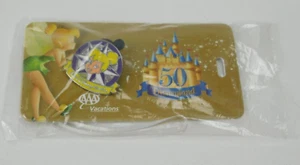 Disneyland 50th Anniversary Luggage Tag with Tinker Bell Walt Disney World Pin - Picture 1 of 4