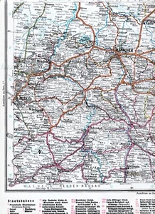 Hannover Göttingen Magdeburg 1905 orig. Eisenbahn-Atlaskarte Harz Hameln Lehrte - Bild 1 von 2