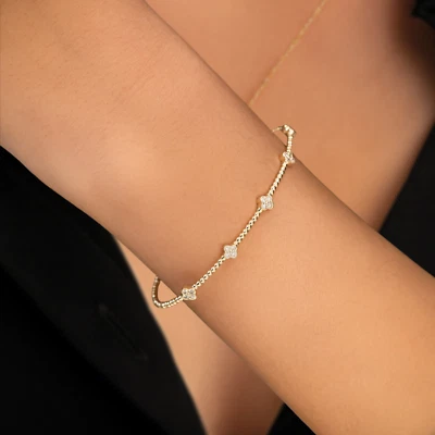 Round Cut Lab Created Diamond Women's Bangle Bracelet, Emerald, Ruby Bracelet - Image 1 of 4