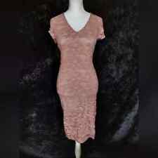 Joe & Elle Lace Cap Sleeve Mid Length Bodycon Dress Pink Size Large