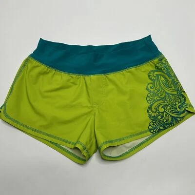 Pantalones Cortos PrAna Boho Verde Lima Azul Aqua Para Mujer Talla S Bolsillo Pull On Natación Foto 1 de 4