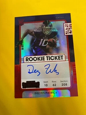 RS28304  2021 Panini Contenders Red Zone #130  Dez Fitzpatrick RC AUTO - Image 1 of 2