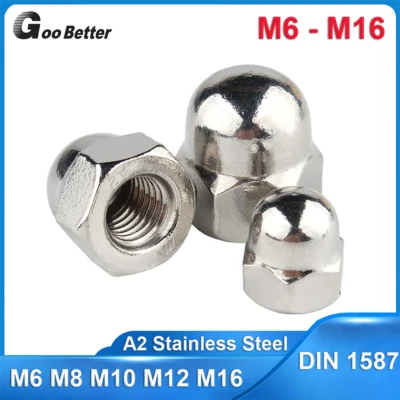 Left Hand Thread Cap Acorn Nuts Metric M6 to M16 A2 Stainless Steel Dome Hex Nut - Image 1 of 4