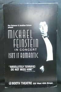 Michael Feinstein Concert Isn't It Romantic Broadway Window Card Poster