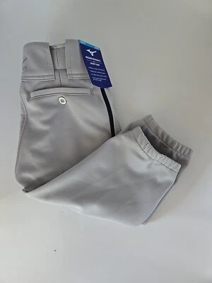 Sz YS Mizuno Baseball Short Pant Performance Plus Padding Gray with Navy Piping  - Image 1 of 4