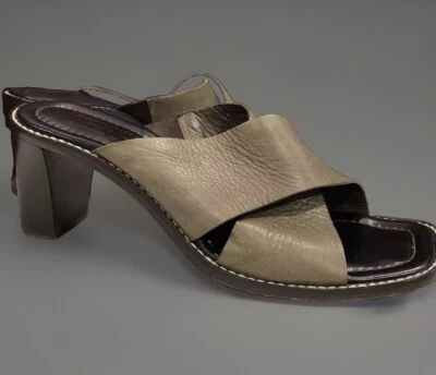 Sandalias Donald J Pliner Talla 10 Slides Tacones Cuero Verde Foto 1 de 4