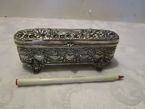 Antiguo Ataúd Cuádruple Chapado en Plata Eureka Meriden Caja Reposo Bisagras 6" W - Imagen 1 de 9