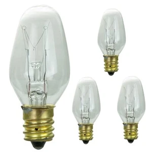 4Pack 4W C7 Light Bulb, Clear Glow, Small Night Light, E12, 120V - Picture 1 of 2
