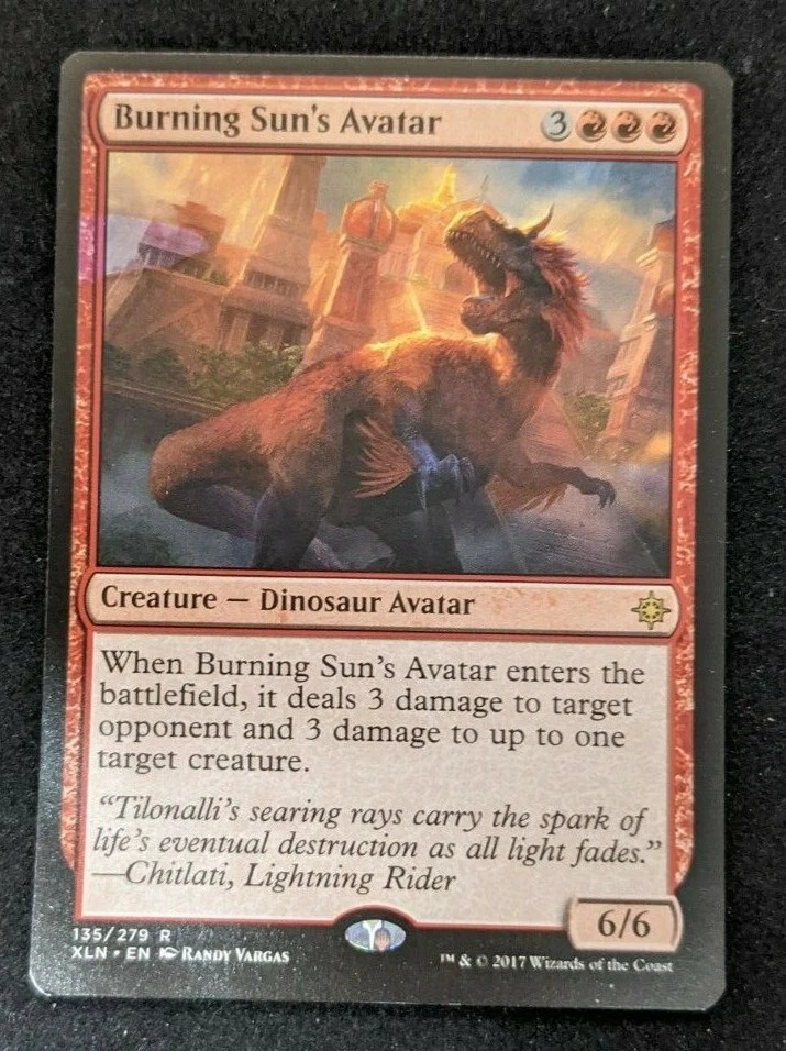 MTG Magic The Gathering Burning Sun's Avatar Ixalan Common Misprint NM - Image 1 of 4