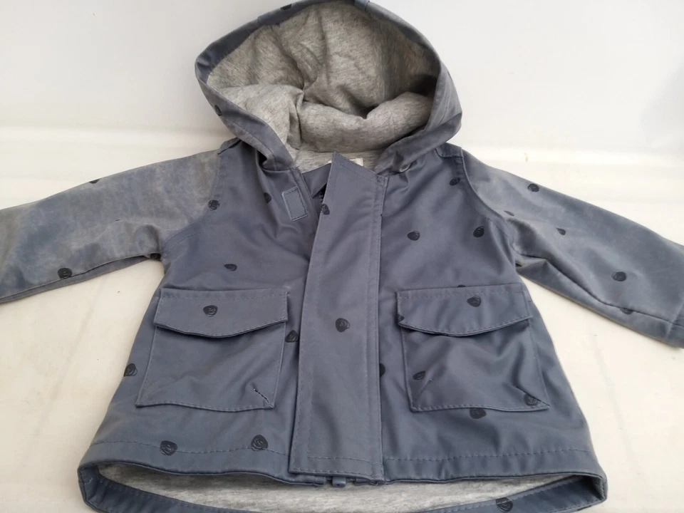 Mamas & Papas Baby Girl Rain Mac Coat Jacket Hooded Grey Waterproof 0-3 months - Image 1 of 4