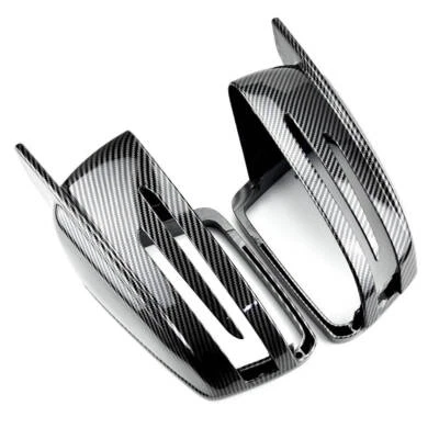 Tapas de cubierta de espejo retrovisor lateral de aspecto negro de fibra de carbono aptas para Benz W204 X204 W212 Foto 1 de 4
