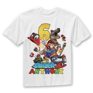 Super Mario Bros Personalized Birthday Party Boy Shirt, Family Birthday Shirts. - Picture 1 of 2