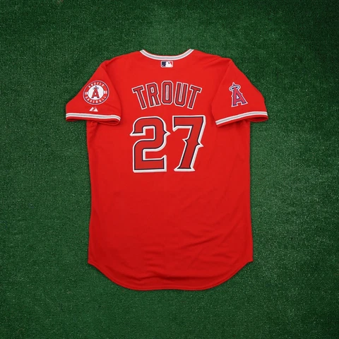 Mike Trout Los Angeles Angels Authentic On-Field Alternate Red Jersey Cover