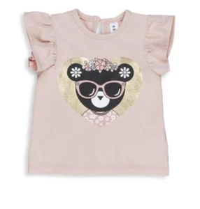 HUXBABY Metallic Girls Tshirt 3-6 Months - Picture 1 of 2