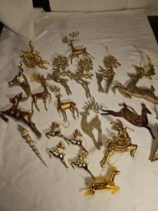 Lot Of 20 Gold And Silver Toned Deer Ornaments - Picture 1 of 24