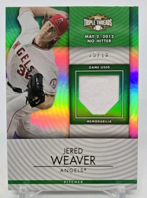 Topps Triple Threads Jered Weaver Unity Relics Emerald 2012/18 ángeles #TTUR-246 Foto 1 de 4