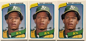(3x) Rickey Henderson 2006 Topps 1980 "Novato de la semana" Lote de reimpresión #1 - Imagen 1 de 2