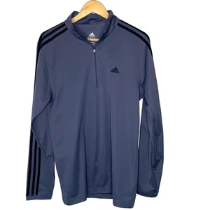 Adidas Pullover Mens Size Medium Gray Pullover Quarter Zip - Picture 1 of 3