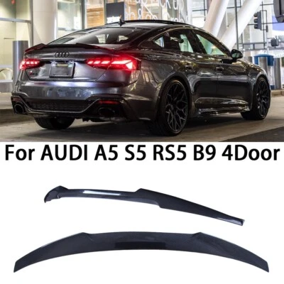For AUDI A5 S5 RS5 B9 B9.5 Sportback 2018-2025 Carbon Fiber Trunk Wing Spoiler - Image 1 of 4