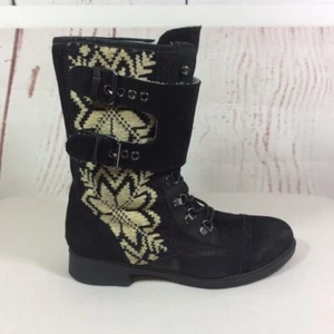 Kelsi Dagger Brooklyn Ilya Boots Womens 8.5 Black Suede Nordic Gorpcore Boho - Picture 1 of 21