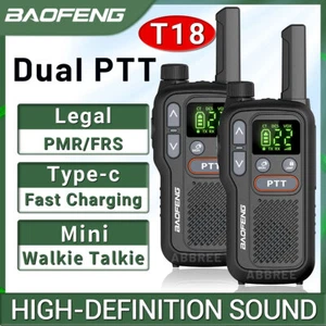 2 szt. Baofeng BF-T18 Mini Dual PTT Walkie Talkie PMR 446Mhz Latarka Ham Radio - Zdjęcie 1 z 8