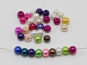 300pcs Mixed Colour Loose Smooth Round Glass Pearl Spacer Beads 6mm - Picture 1 of 8