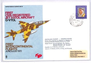 Gulf KUWAIT Air 1972 Cover FIRST INTERCONTINENTAL FLIGHT *HARRIER* G-VTOL YO2 - Picture 1 of 12