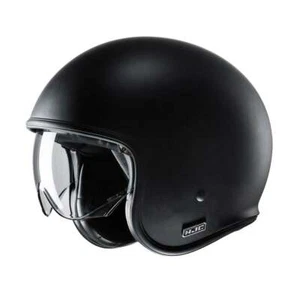 Open Face Helmet > HJC V30 Retro Sun Visor Motorcycle Motorbike - Matt Black - Picture 1 of 4