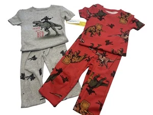 New Carter's Toddler Boys Dinosaurs 4-Piece Tops & Bottoms Pajama Set Sz 6 - Picture 1 of 10