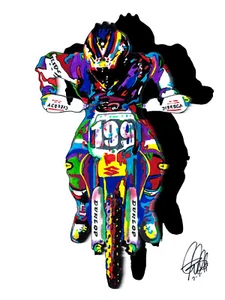 Travis Pastrana Motocross Freestyle Dirt Bike Poster Print Wall Art 8.5x11 - Picture 1 of 4