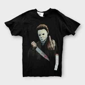 Camisa de Halloween para Hombres Pequeña Horror Michael Myers Dedo Medio Negra Jason Nueva con Etiquetas - Imagen 1 de 5