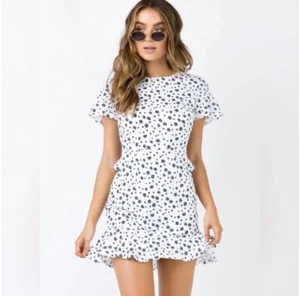 Mini Vestido PRINCESA POLLY Mujer Nate Floral Talla 4 Manga Corta Volantes Preppy - Imagen 1 de 9