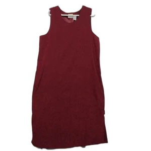 White Stag dress Womens 18W burgundy faux suede sleeveless tunic 90s Whimsygoth - Picture 1 of 7