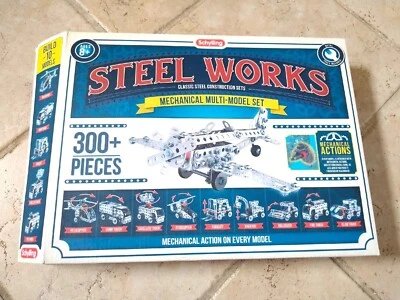 Schylling Steel Works Mechanical Mutil-Model Set Classic Construction 300+ Pcs - Image 1 of 4
