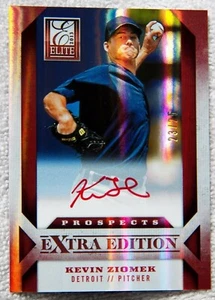 Tarjeta automática Elite 2013 firmada por Kevin Ziomek de los Tigres de Detroit tinta roja extra #23/25 - Imagen 1 de 1
