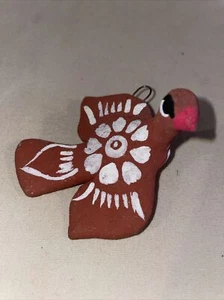 Clay Ornament Bird White Markings  - Picture 1 of 5