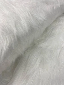 White Long Pile Faux Fur Fabric By the 1/2 Metre Christmas Animal Beard Appx 6cm - Picture 1 of 3