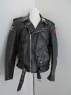 Vintage Mens Size 46 Cape Town Club  Motorcycle Jacket with Harley Patches+Pins